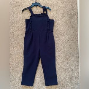 Jamie and Jack navy blue romper. New with tags. Size 3.